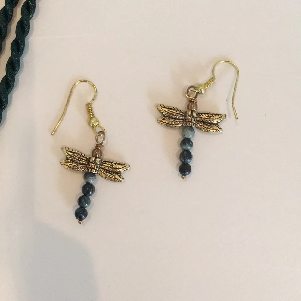 Dragonfly Earrings and Necklace